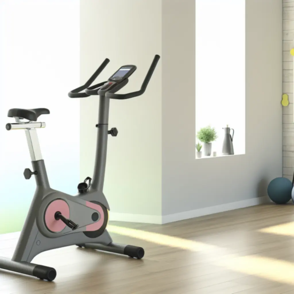 Rower treningowy ustawiony w domowej strefie ćwiczeń podczas testów SportAccessFit