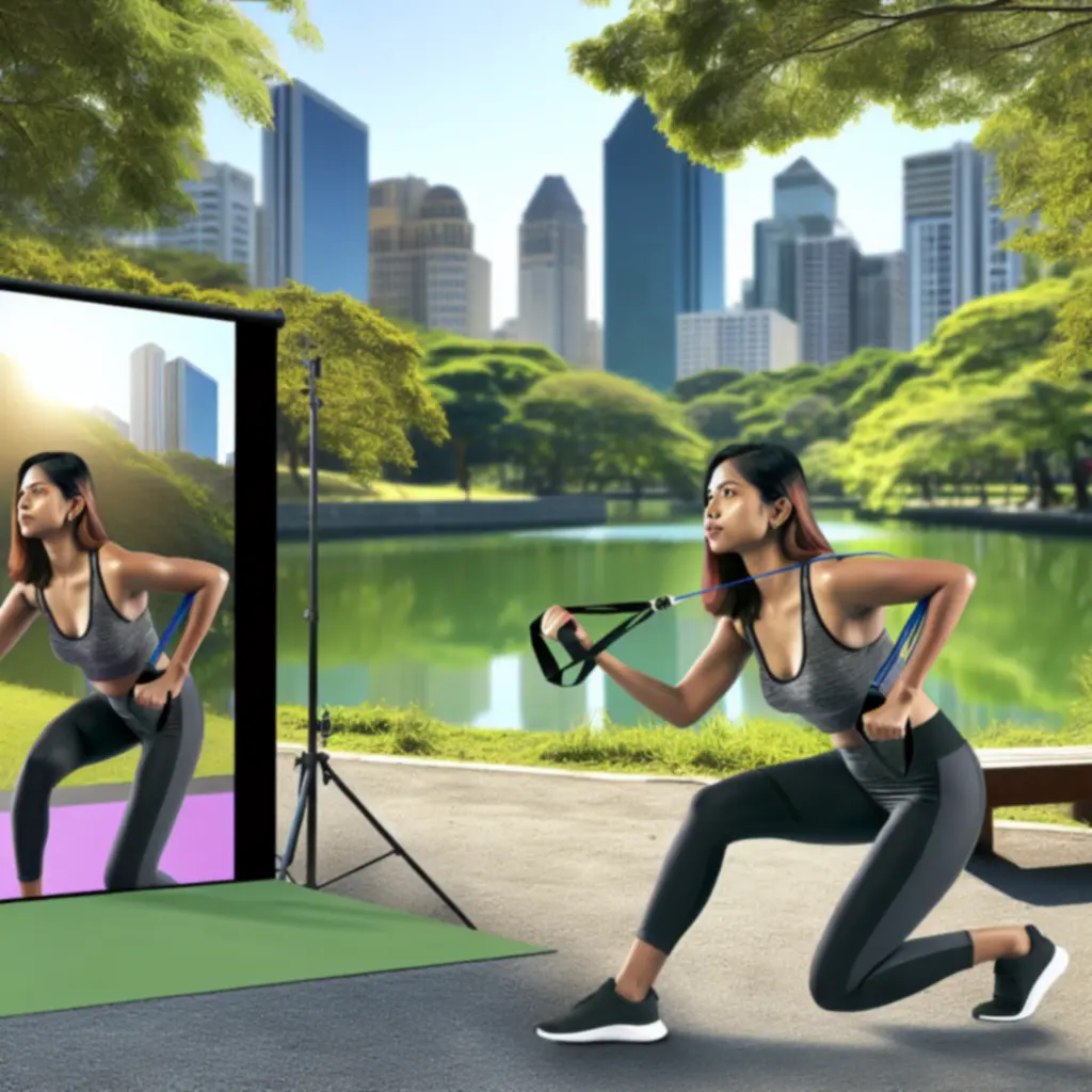Test sprzętu fitness w plenerze podczas treningu na świeżym powietrzu